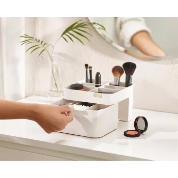 Organizator cosmetic Joseph Joseph Viva cu sertar - alb/gri