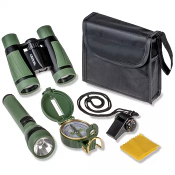 Binoclu Carson AdventurePak HU-401 5x30 cu busolă, lanternă și fluier