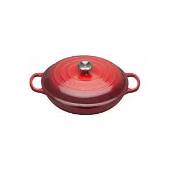 Cratiță superficială din fontă Le Creuset Signature 30 cm roșu cireș