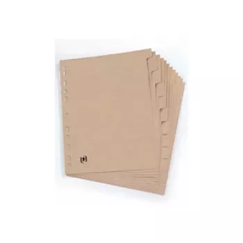 Separatoare de documente Oxford ELBA Touareg A4, 12 file numerotate, carton manila 160 g/m², perforare universală