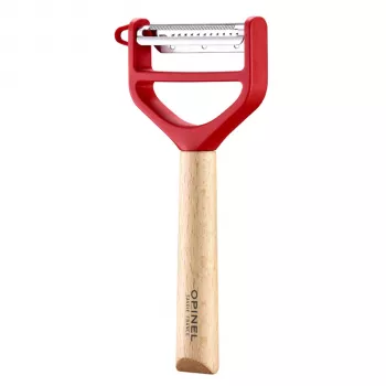Set de curățătoare de legume în Y Opinel T-Duo, roșu, lemn de fag