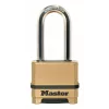 Lacăt cu combinație resettable Master Lock 175EURDLH cu 4 cifre, corp din zinc masiv, etrier lung din oțel călit, lățime corp 50mm, diametru etrier 8mm, degajare verticală 63mm, degajare orizontală 24mm, utilizare interior/exterior