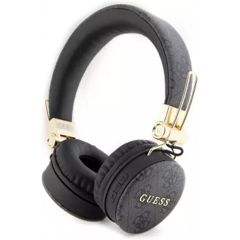 Căști Bluetooth over-ear GUESS GUBH704GEMK, negre, logo metalic 4G