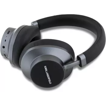 Karl Lagerfeld Saffiano Metal Logo Căști Bluetooth on-ear wireless negre