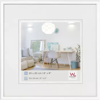 Ramă foto Walther KV220W New Lifestyle 13x13 cm alb plastic sticlă pătrată simplă