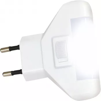 Lampă de veghe LED REV 1 W albă rece cu fișă cu senzor de crepuscul