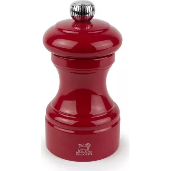 Râșniță de sare Peugeot Saveurs Bistro 10 cm lemn lăcuit Passion Red