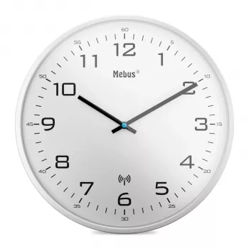 Ceas de perete radiocontrolat MEBUS 13080, Alb, 30 cm