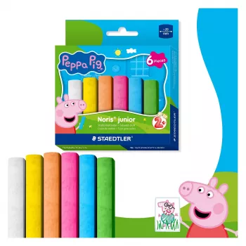 Cretă de trotuar STAEDTLER Junior Peppa Pig, 6 buc., ambalaj de carton