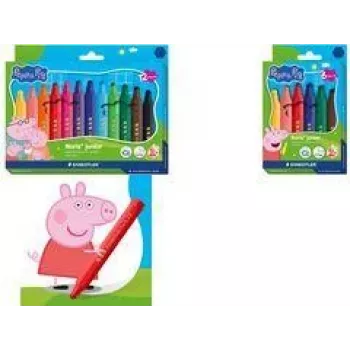 Carioci cu vârf fibră STAEDTLER Noris Junior Peppa Pig, 12 buc.