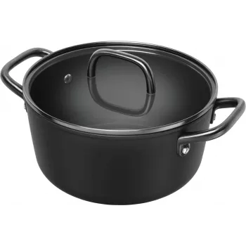 Oală ZWILLING Milano cu capac din sticlă, 24 cm, negru