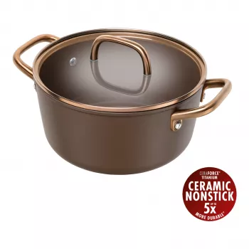 Oală ZWILLING Milano cu capac din sticlă, 24 cm, maro