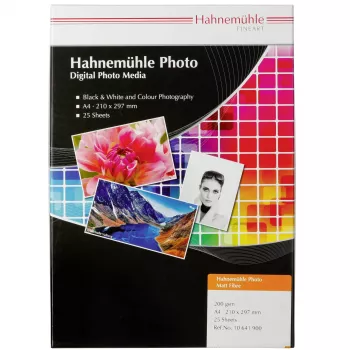 Hahnemühle Photo Matt Fibre 200 - mat neted - 300 µm - ton cald - A4 (210 x 297 mm) - 25 de file