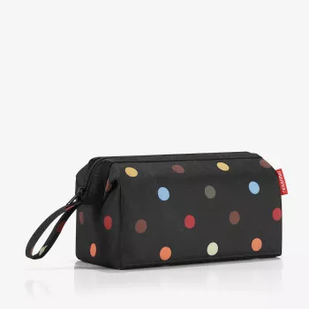 Geantă de toaletă Reisenthel WC7009 Travel Cosmetic Dots - poliester multicolor cu închidere cu fermoar, 3 buzunare