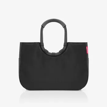 Geantă de cumpărături Reisenthel Loopshopper L, neagră, 25 l, mânere din aluminiu