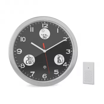 Ceas de perete radiocontrolat MEBUS 13149, 30 cm, aluminiu, mecanism silențios