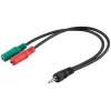 Goobay Cablu adaptor jack 3,5mm, mufă TRRS 4 pini la mamă TRS 3 pini, 15 cm, negru