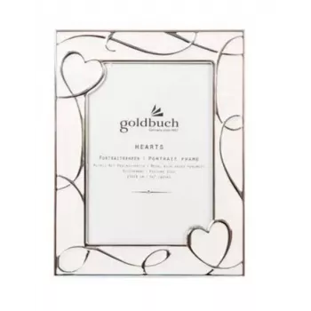 Goldbuch Hearts Ramă foto - metal - bej/alb - suport de masă - 10x15 cm - dreptunghiulară