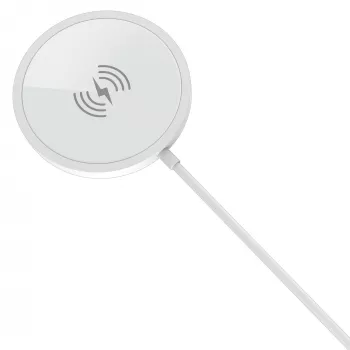 Stație de încărcare magnetică wireless PEDEA 15 W, USB-C, argintiu/alb