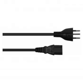 Cablu de alimentare elvețian Kabelmeister Type J SEV 1011 la IEC C13 negru 1,8m