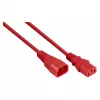 Cablu prelungitor de alimentare Kabelmeister C14 la C13, roșu, 2 m, 1,00 mm² H05VV-F
