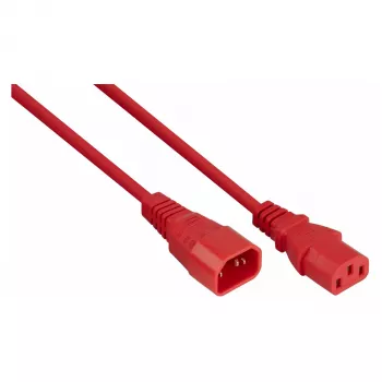 Cablu prelungitor de alimentare Kabelmeister C14 la C13, roșu, 2 m, 1,00 mm² H05VV-F