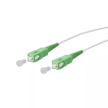 Cablu patch fibră optică METZ CONNECT OpDAT SC APC la SC APC OS2 single-mode simplex 2,0 m alb