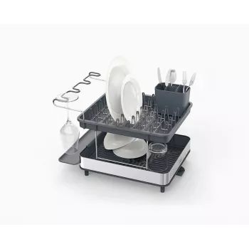 Suport de scurgere pentru vase extensibil cu 2 niveluri Joseph Joseph Excel din oțel inoxidabil - gri