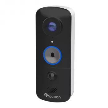 Sonerie video wireless Toucan cu sonerie V3 - 1080p Full HD, unghi larg 180°, vedere nocturnă, comunicare bidirecțională, detectare a mișcării PIR, IP56, negru