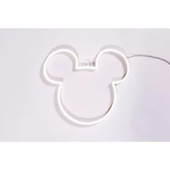 Firmă LED Yellowpop Neon Disney Mini Mickey Ears - alb cald, alimentare USB