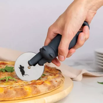 Tăietor de pizza OTOTO Kitty Cut - design pisică alb-negru