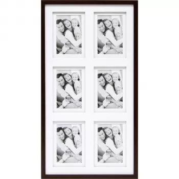 Ramă foto multiplă Deknudt S65KQ6 6x10x15 lemn Gallery maro 10x15 cm portret