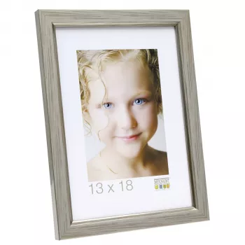 Ramă foto simplă Deknudt S46AD1 13x18 cm argintie plastic dreptunghiulară