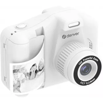 Cameră foto pentru copii Denver KPC-1370W, albă, cu imprimantă, LCD 2,8 inch, 12MP Full HD 1080p