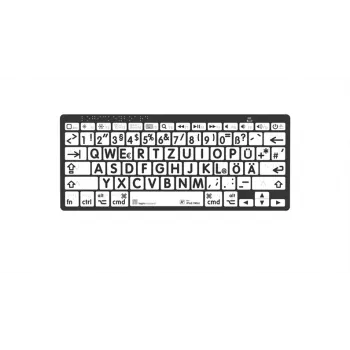 Tastatură Braille Bluetooth Logickeyboard pentru Mac cu taste cu caractere mari neagră pe albă - 78 taste