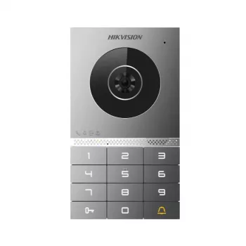Stație video de interfon Hikvision DS-KV7023EY-IME2, 2 MP, PoE, IP65, IK08, Mifare