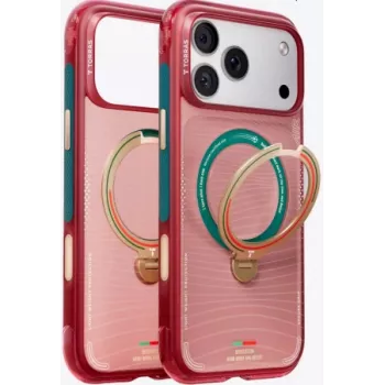 Husă TORRAS World Cup Ostand Q3 Air MagSafe pentru Apple iPhone 15 Pro (Portugal Red)