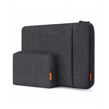 Husă laptop Inateck 14 inch cu buzunar detașabil pentru accesorii LB01006/S1 gri