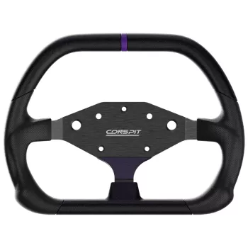 CONSPIT DX320 volan în formă de D - priză Alcantara 320mm, fibră de carbon, RGB