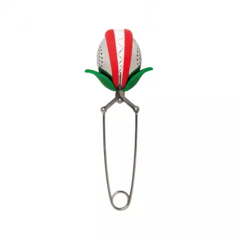OTOTO Tea Trap infuzor de ceai - Verde/Roșu - Oțel inoxidabil și plastic - 160 mm
