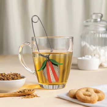 OTOTO Tea Trap infuzor de ceai - Verde/Roșu - Oțel inoxidabil și plastic - 160 mm