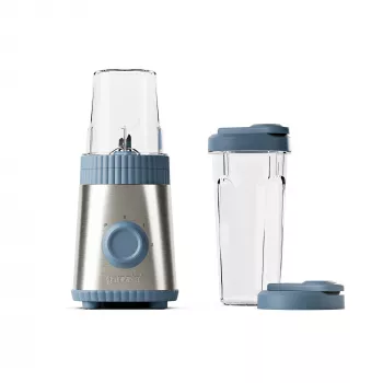 Mixer mobil ON-THE-GO Guzzini Sous Chef, albastru marin - blender compact cu 2 pahare