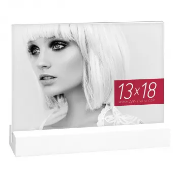 Ramă foto din acril ZEP Dresda alb 13x18 cu bază din lemn AQ657W