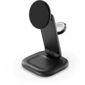 Stand de încărcare pliabil Satechi 3-in-1 Qi2 25W, Space Black