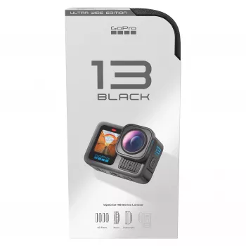 Cameră de acțiune GoPro HERO13 Black Ultra Wide Edition 4K, 5.3K, 2.7K, touchscreen, Ultra HD, impermeabilă, GPS, rezistentă la praf, Bluetooth, Wi-Fi, slow motion, Full HD (CHDRB-133-RW)