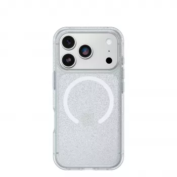 Husă OtterBox React Series MagSafe pentru Apple iPhone 17 Pro, Stardust (Clear Glitter)