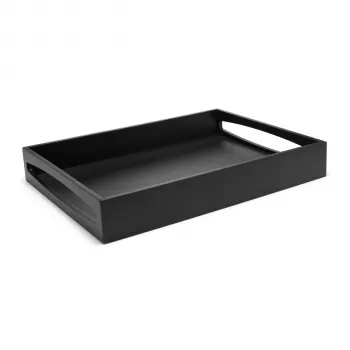 Tavă Leopold Vienna Zilverstad neagră 300x400x60mm lemn LV618000