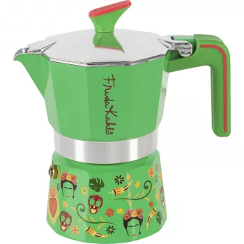Pedrini 3TZ Frida Kahlo Stovetop Espresso Maker, verde (02CF157)