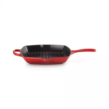 Tigaie grill pătrată din fontă Le Creuset 26 cm Cherry Red