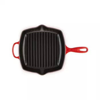 Tigaie grill pătrată din fontă Le Creuset 26 cm Cherry Red